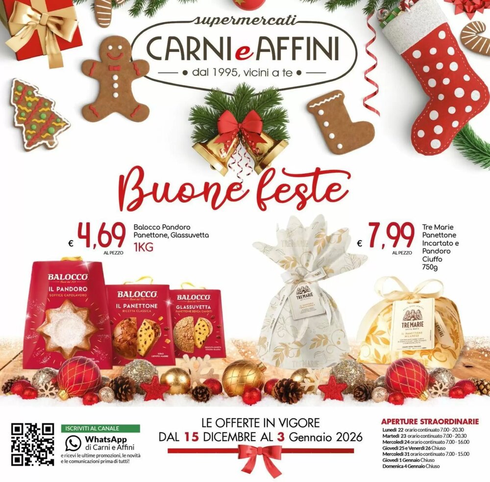 Volantino promozionale Carni e Affini Supermercati  valide dal 15/12/2025 - Pagina 1.