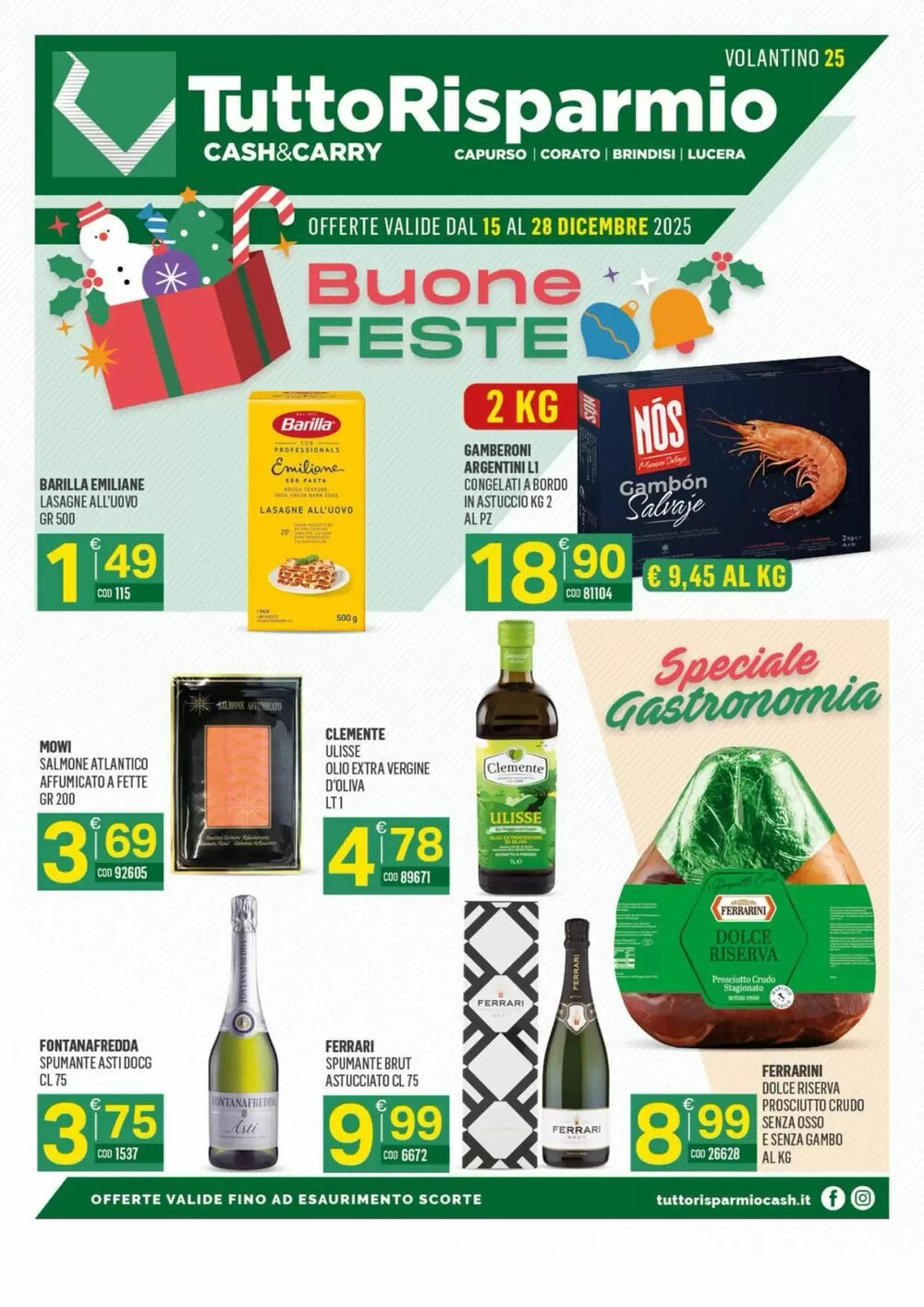 Volantino promozionale Tutto Risparmio Cash&Carry  valide dal 15/12/2025 - Pagina 1.