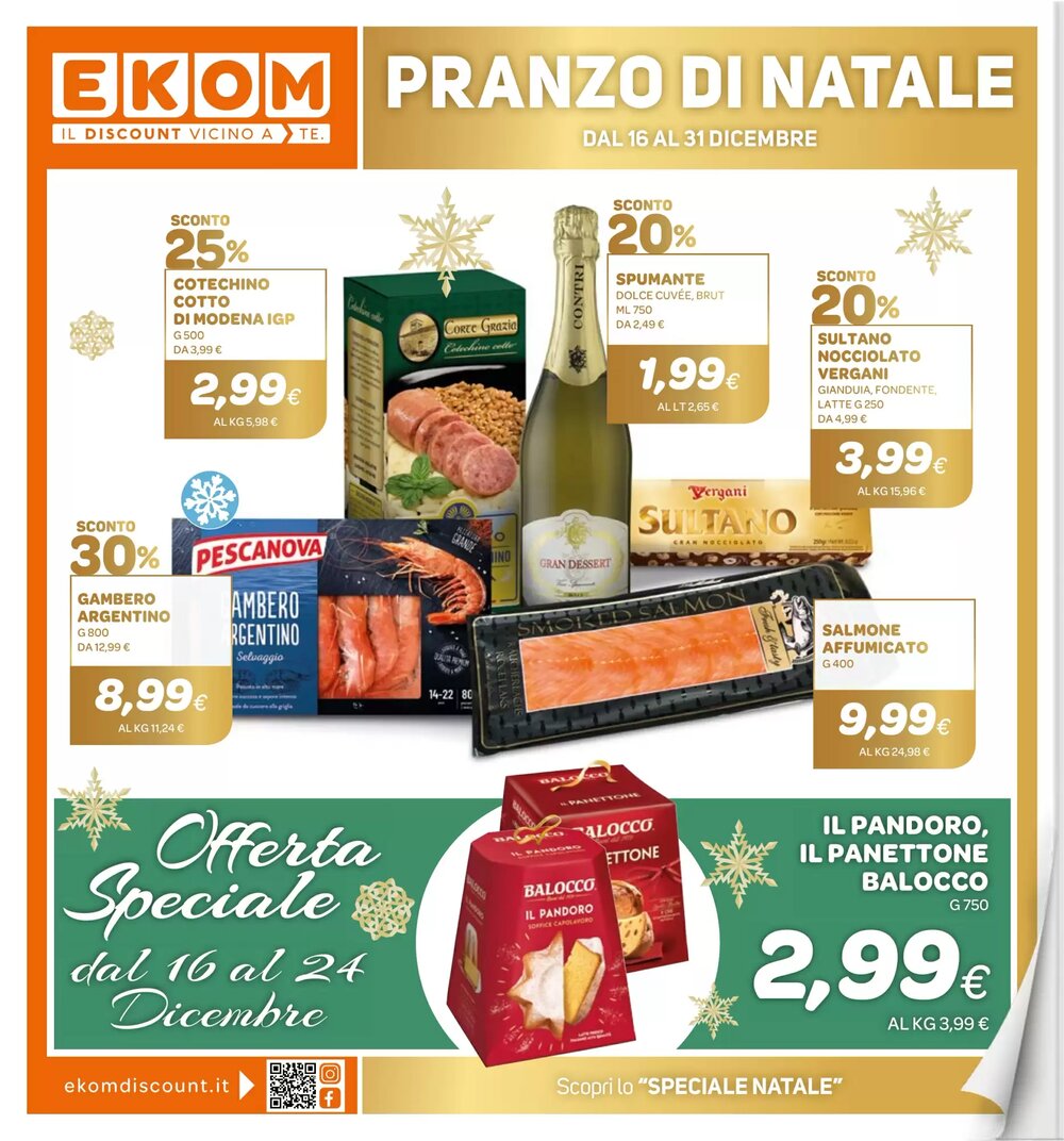 Volantino promozionale Ekom  valide dal 16/12/2025 - Pagina 1.