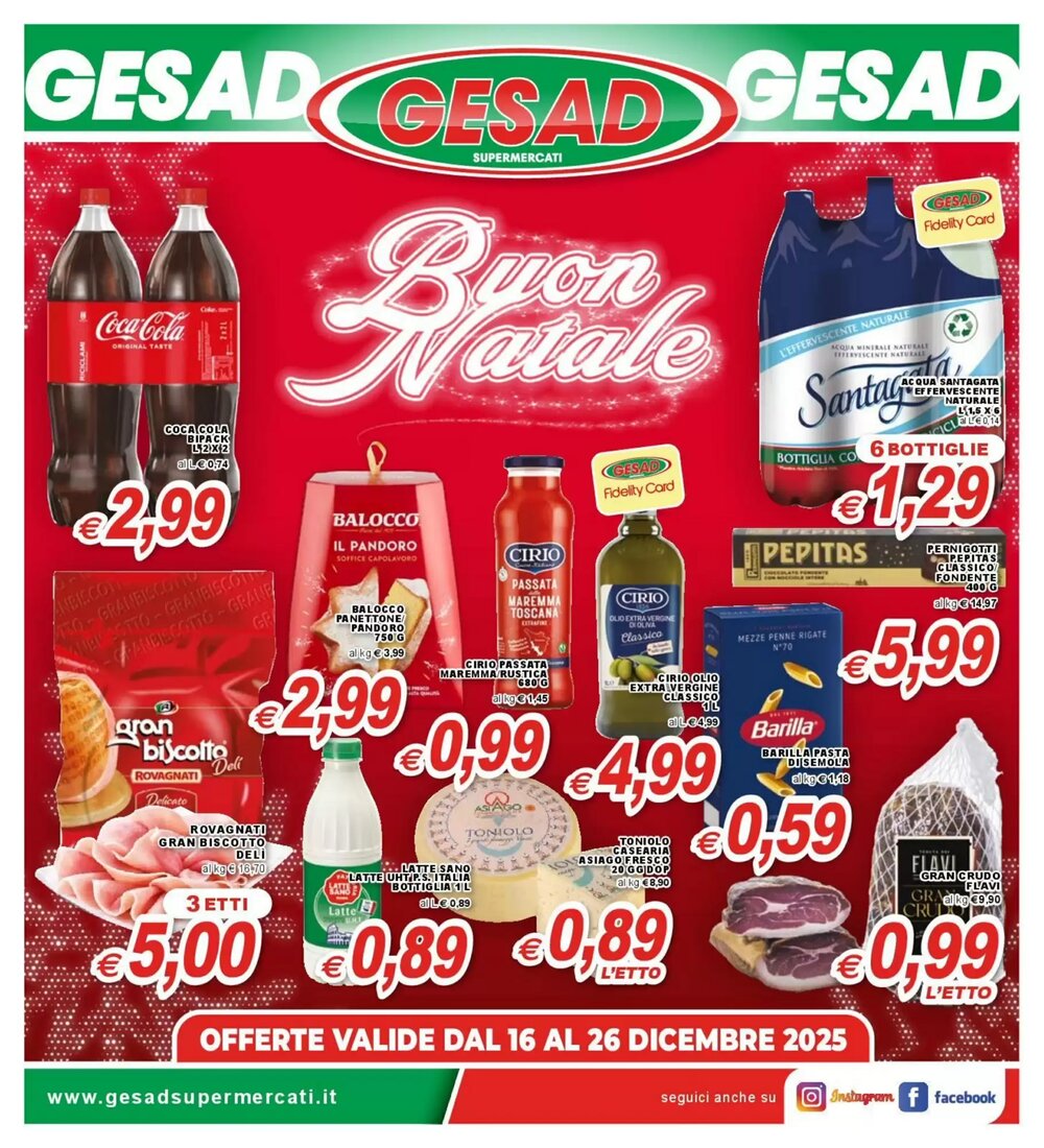 Volantino promozionale Gesad Supermercati  valide dal 16/12/2025 - Pagina 1.