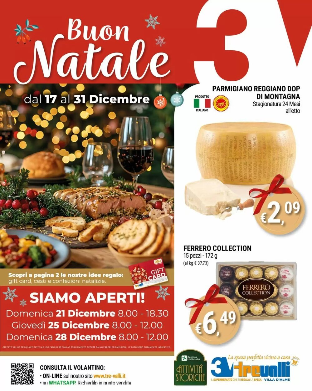 Volantino promozionale Tre Valli Supermercato  valide dal 17/12/2025 - Pagina 1.