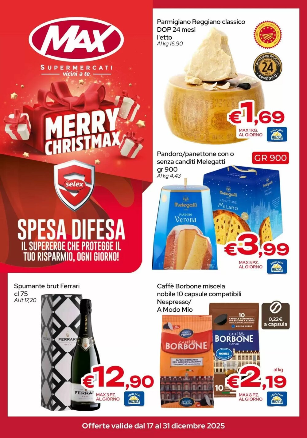 Volantino promozionale MAX Supermercati  valide dal 17/12/2025 - Pagina 1.