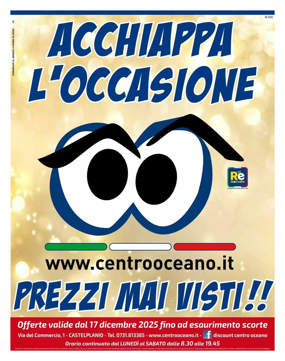 Volantino promozionale Centro Oceano  valide dal 17/12/2025 - Pagina 1.