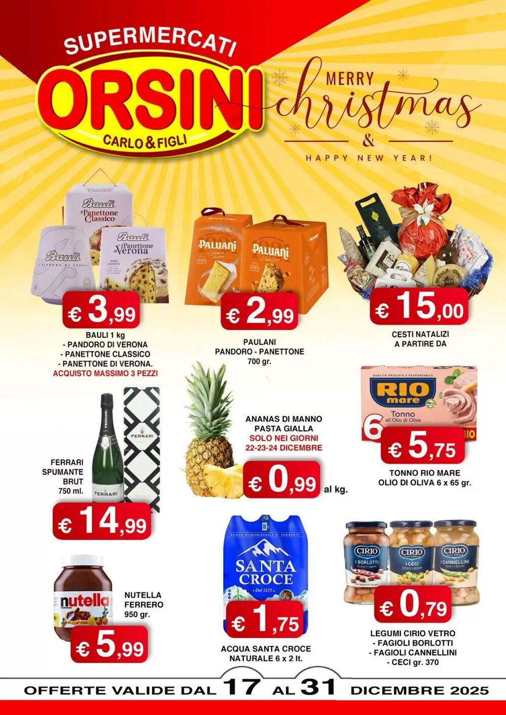 Volantino promozionale Orsini Market  valide dal 17/12/2025 - Pagina 1.