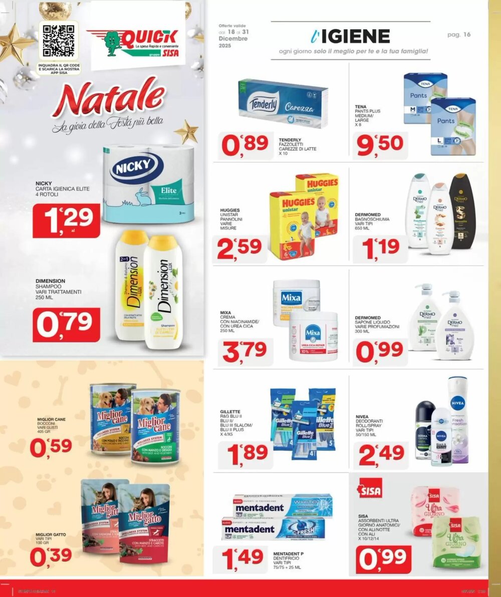 Volantino promozionale Quick Sisa  valide dal 18/12/2025 - Pagina 16.