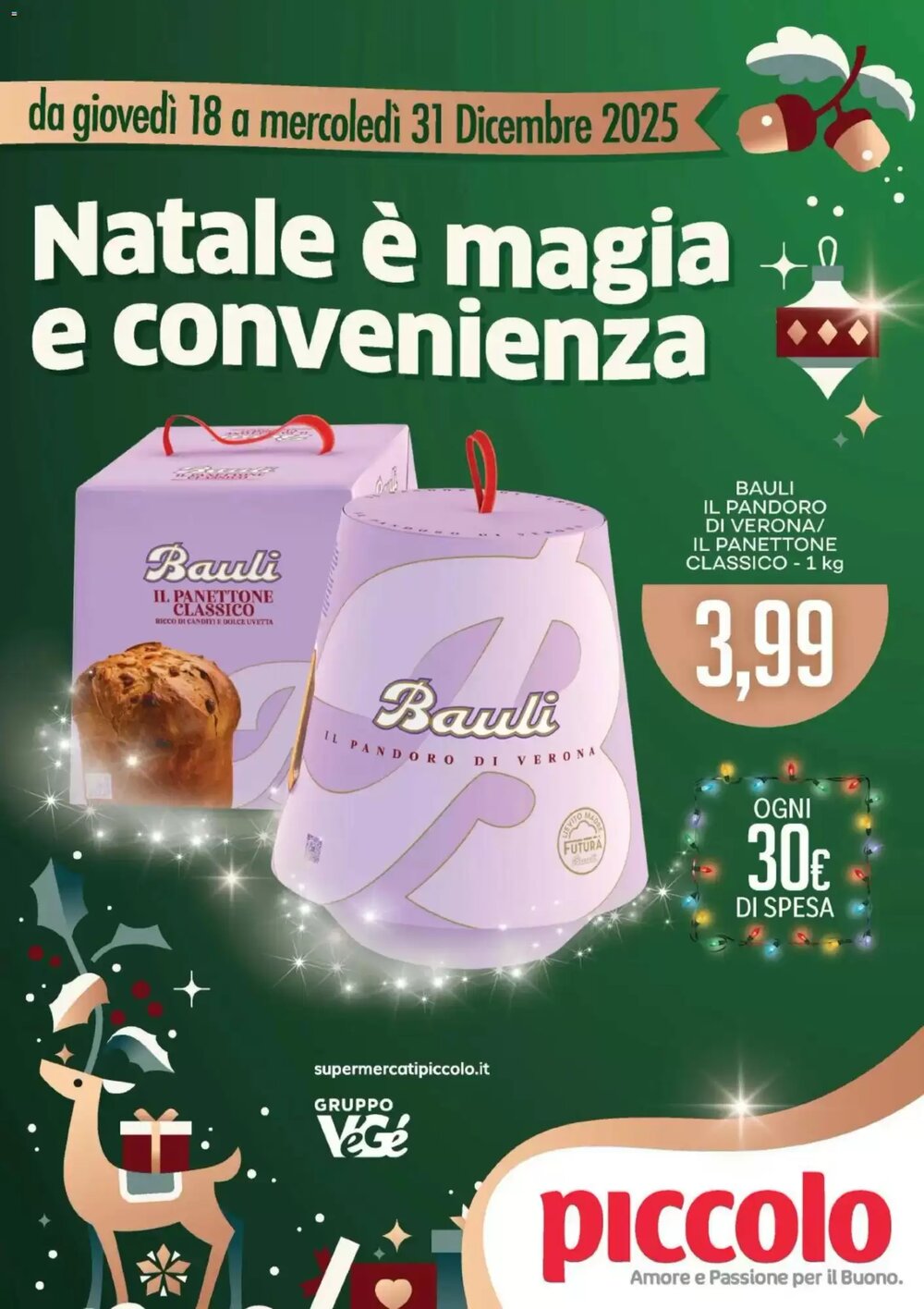 Volantino promozionale Supermercati Piccolo  valide dal 18/12/2025 - Pagina 1.