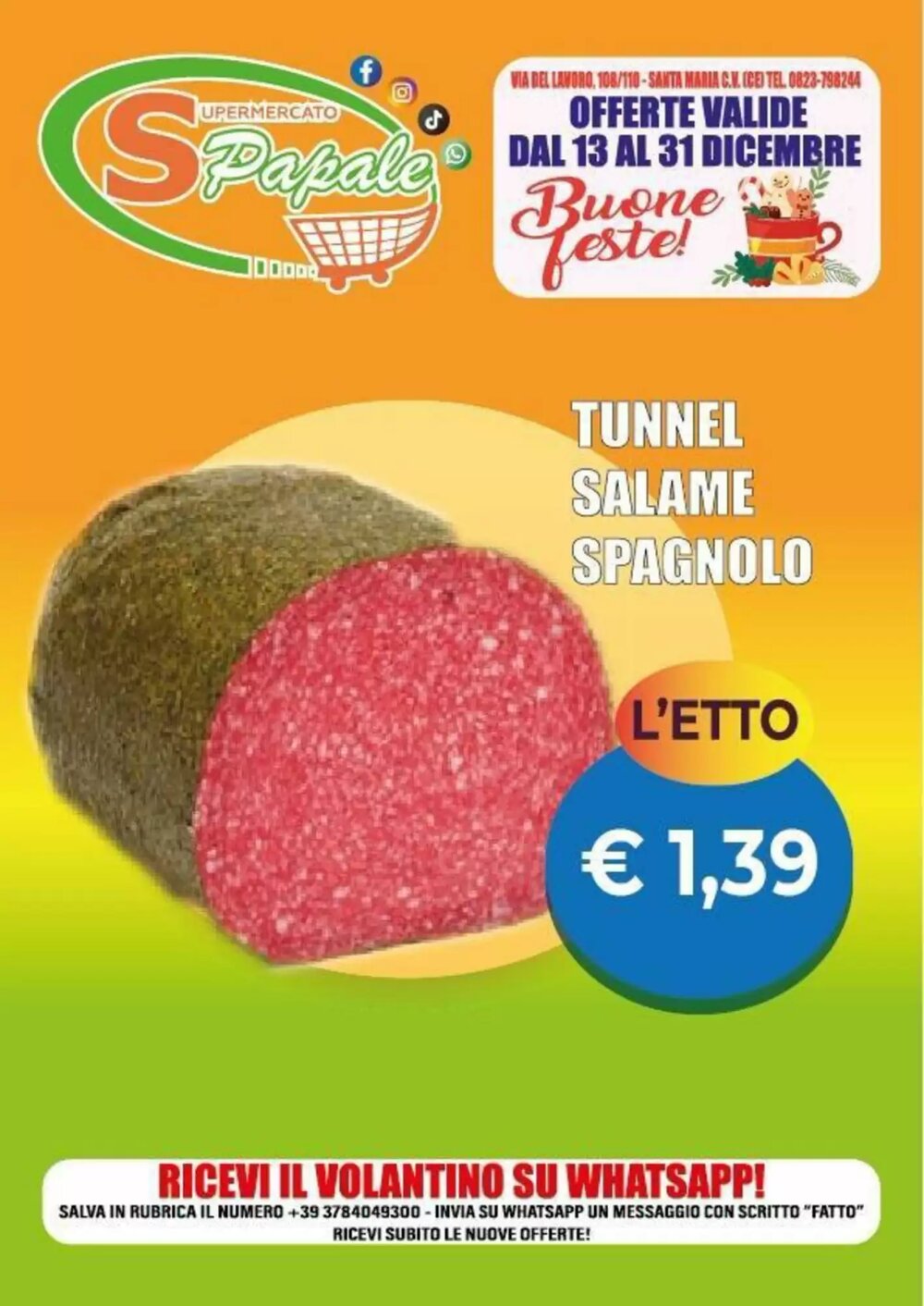 Volantino promozionale Supermercato Papale  valide dal 22/12/2025 - Pagina 1.