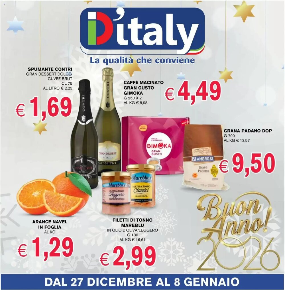 Volantino promozionale D'Italy  valide dal 27/12/2025 - Pagina 1.