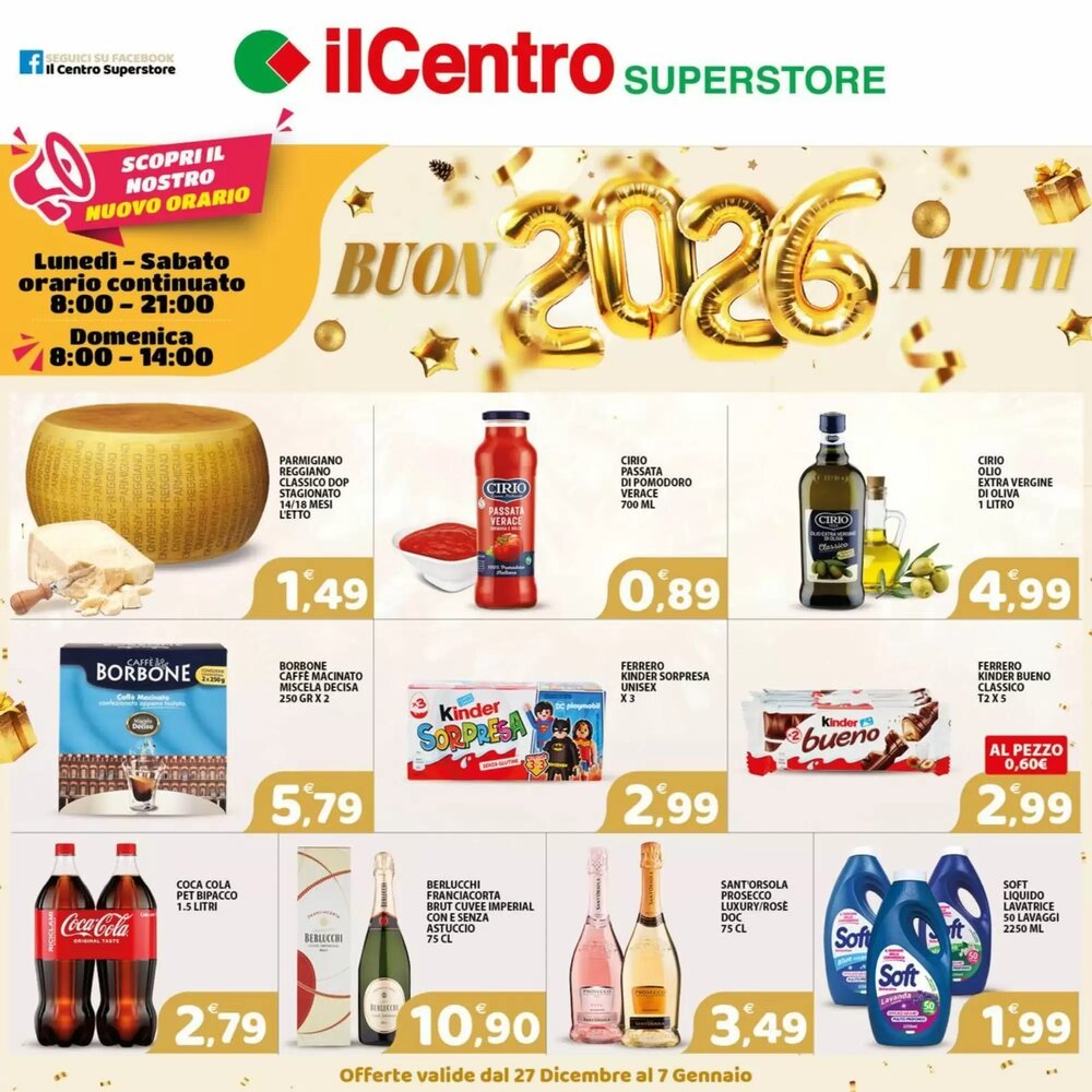 Volantino promozionale Il Centro Superstore  valide dal 27/12/2025 - Pagina 1.