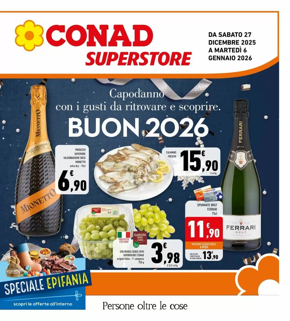 Volantino promozionale Conad Superstore  valide dal 27/12/2025 - Pagina 1.