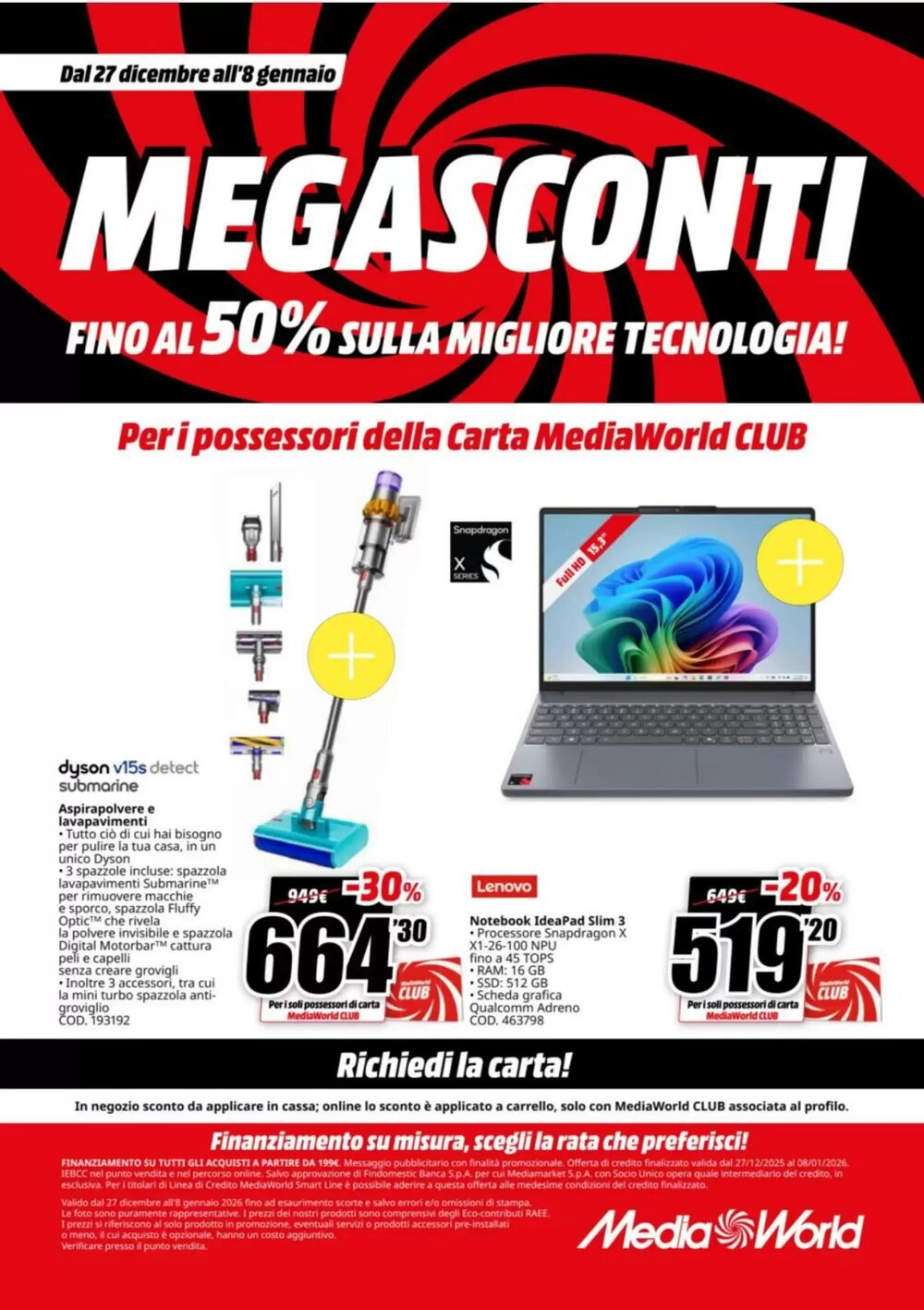 Volantino promozionale MediaWorld  valide dal 27/12/2025 - Pagina 1.