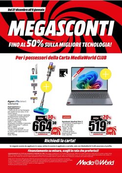 Volantino promozionale MediaWorld  valide dal 27/12/2025