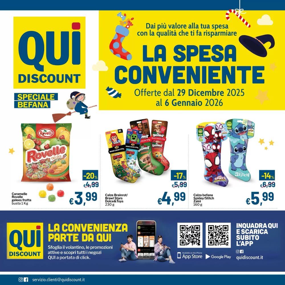 Volantino promozionale Qui Discount  valide dal 29/12/2025 - Pagina 1.