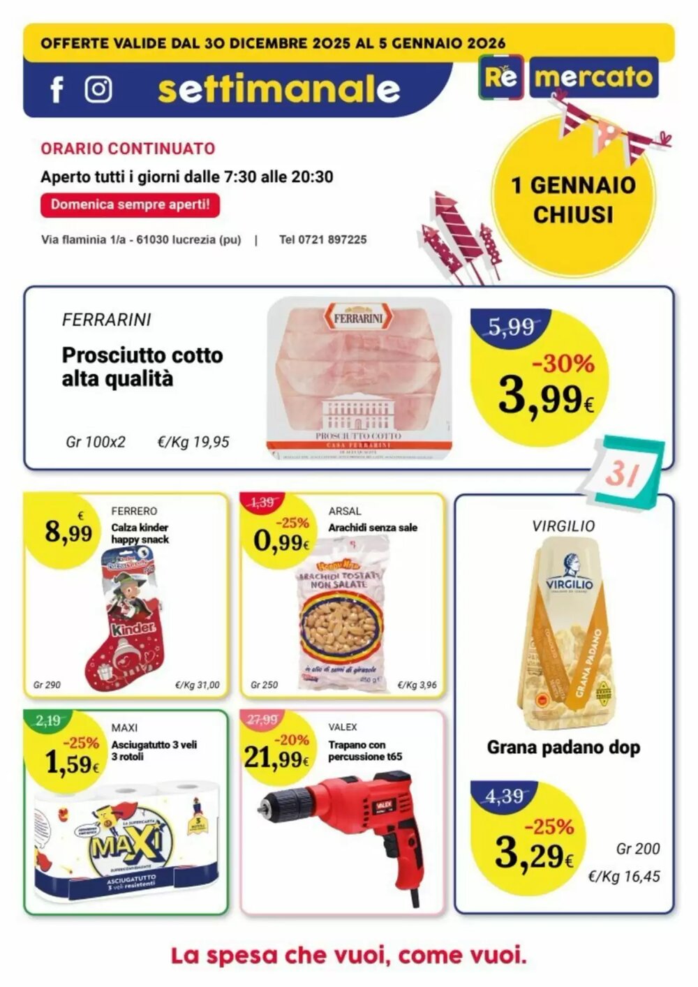Volantino promozionale Re Mercato Lucrezia  valide dal 30/12/2025 - Pagina 1.