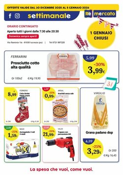 Volantino promozionale Re Mercato Lucrezia valide dal 30/12/2025