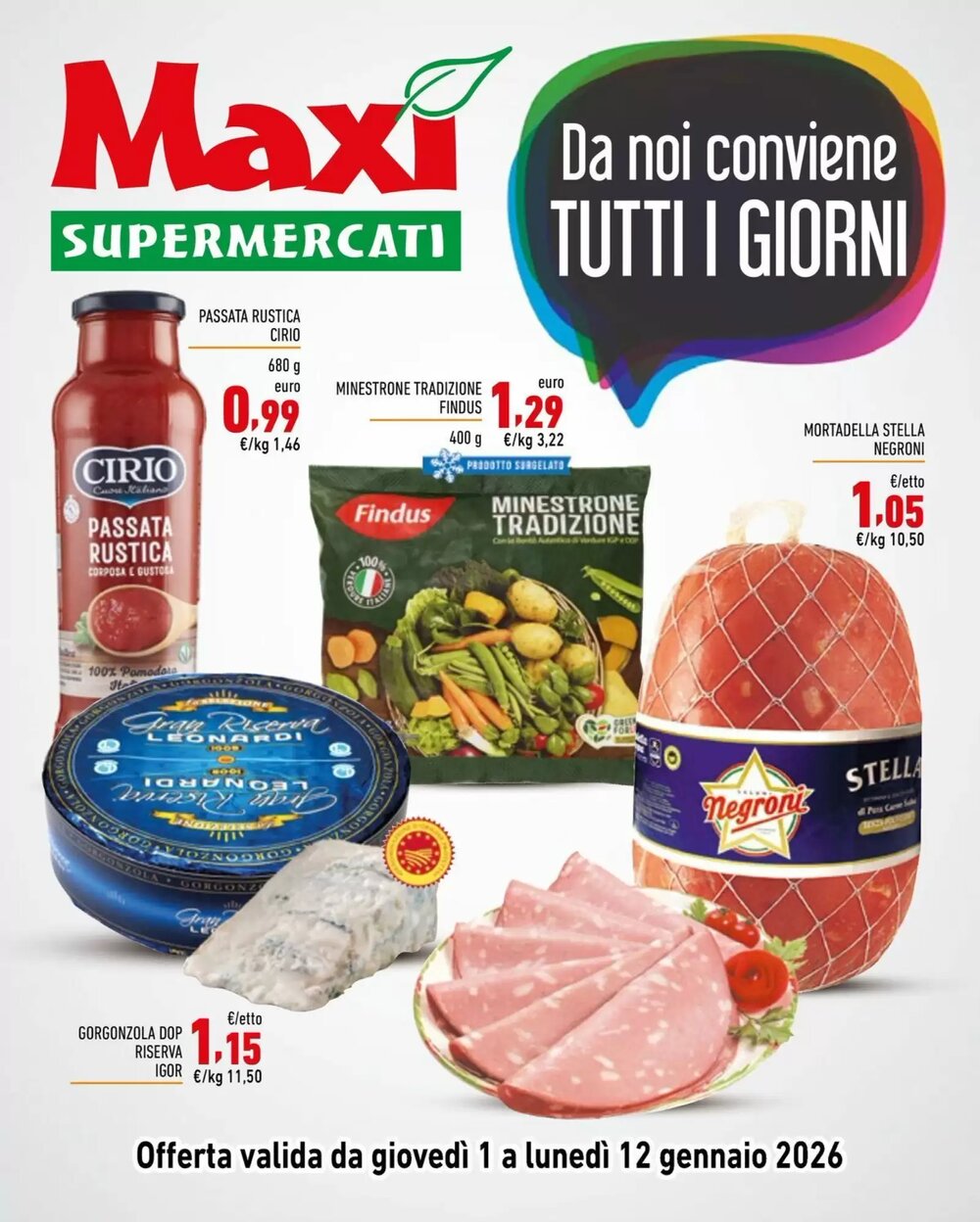 Volantino promozionale Maxi Supermercati  valide dal 01/01/2026 - Pagina 1.
