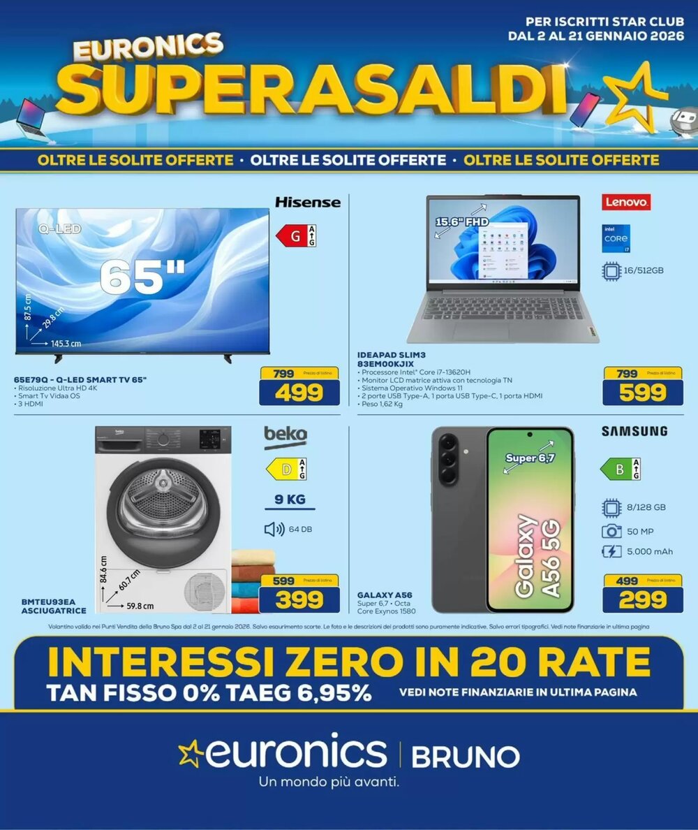 Volantino promozionale Euronics Bruno  valide dal 01/01/2026 - Pagina 1.