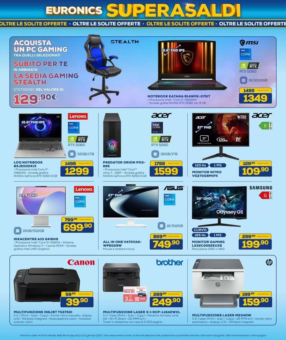 Volantino promozionale Euronics Bruno  valide dal 01/01/2026 - Pagina 9.