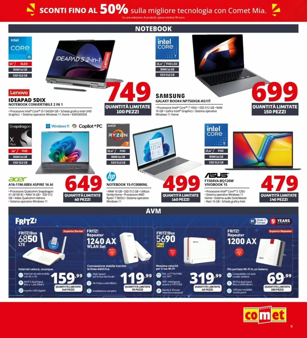 Volantino promozionale Comet  valide dal 02/01/2026 - Pagina 9.