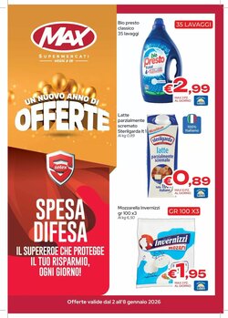 Volantino promozionale MAX Supermercati  valide dal 02/01/2026 - Pagina 1.