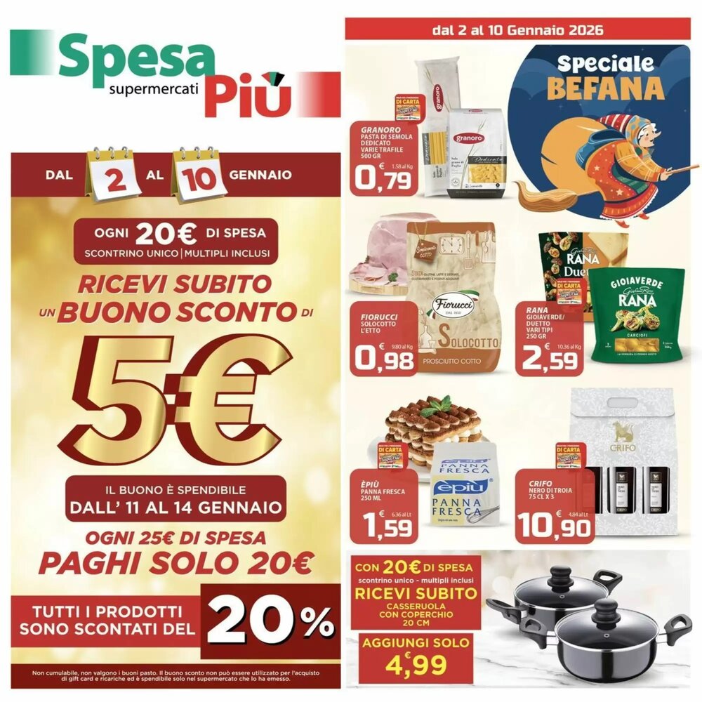 Volantino promozionale SpesaPiù Supermercati  valide dal 02/01/2026 - Pagina 1.