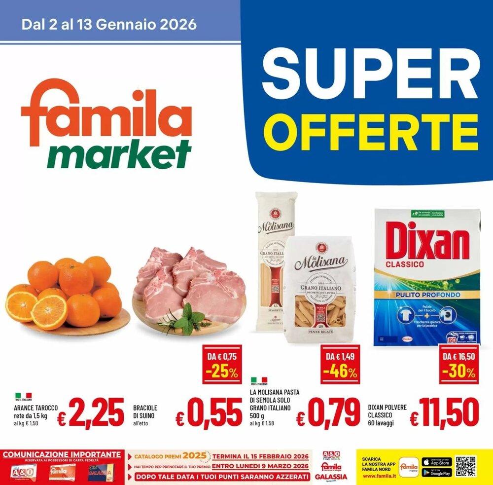 Volantino promozionale Famila Market  valide dal 02/01/2026 - Pagina 1.