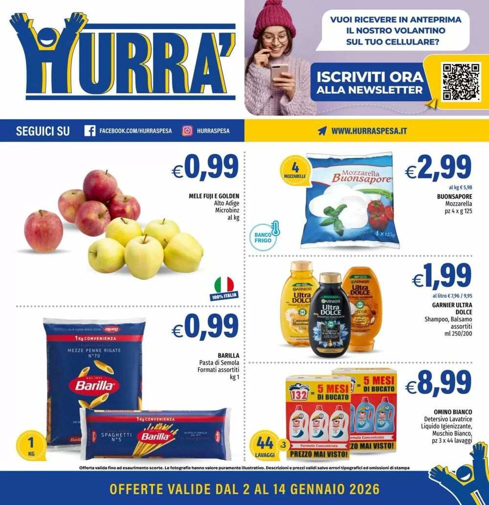 Volantino promozionale Hurrà  valide dal 02/01/2026 - Pagina 1.