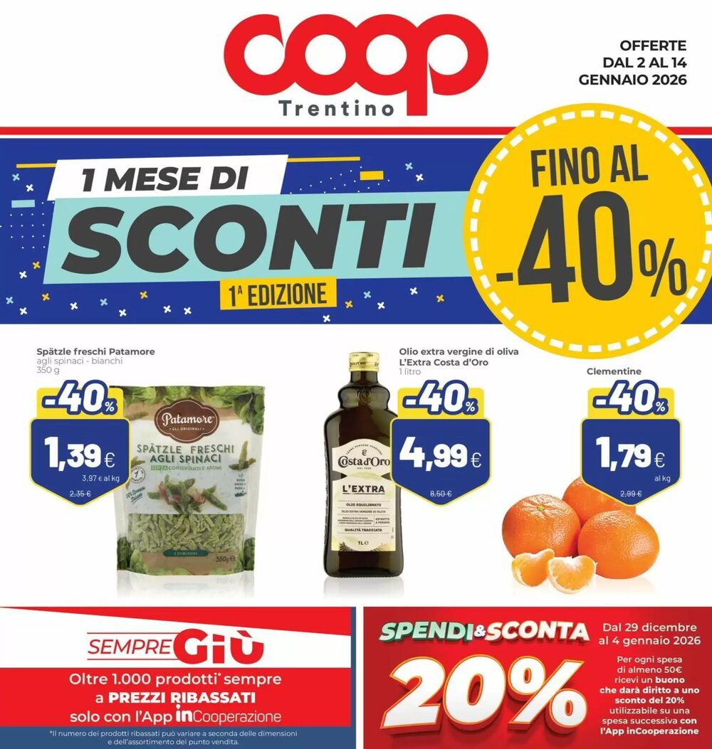 Volantino promozionale Coop Trentino  valide dal 02/01/2026 - Pagina 1.