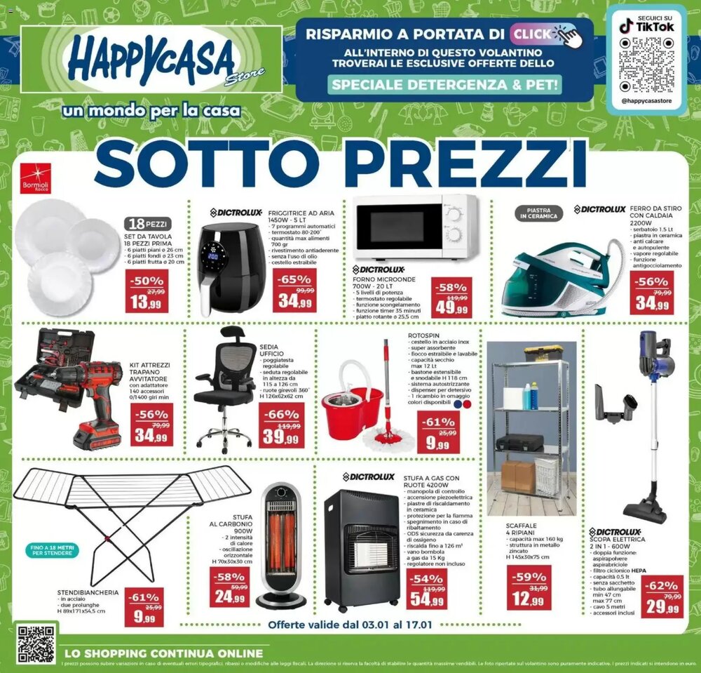 Volantino promozionale Happy Casa  valide dal 03/01/2026 - Pagina 1.