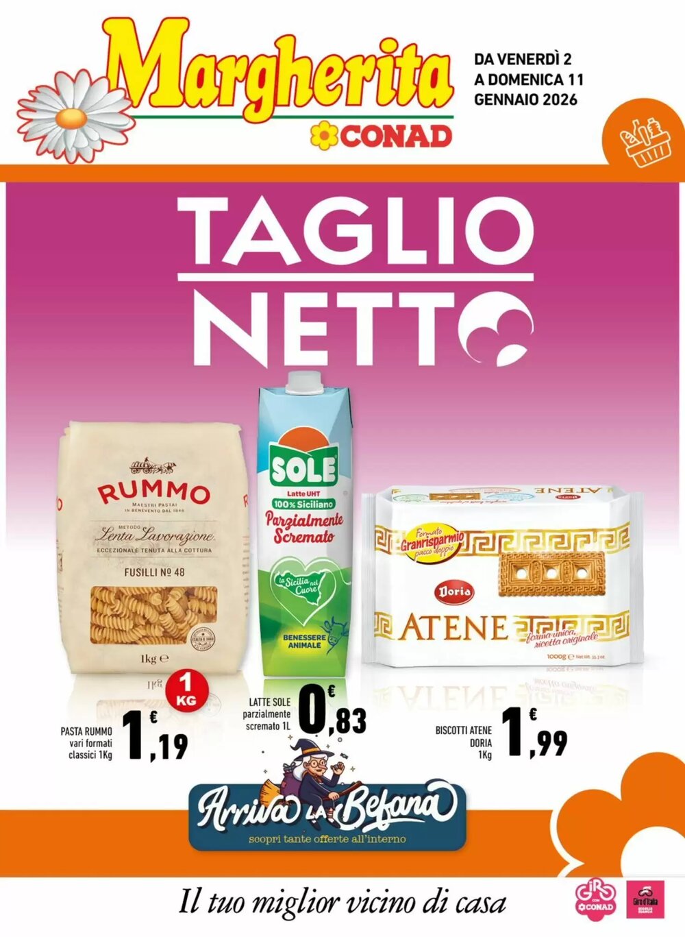 Volantino promozionale Conad Margherita  valide dal 04/01/2026 - Pagina 1.