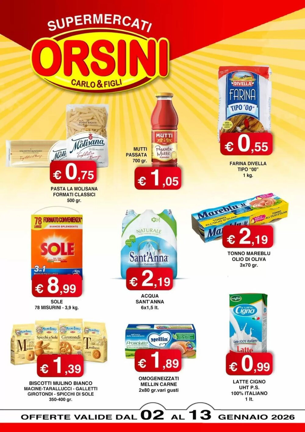 Volantino promozionale Orsini Market  valide dal 05/01/2026 - Pagina 1.