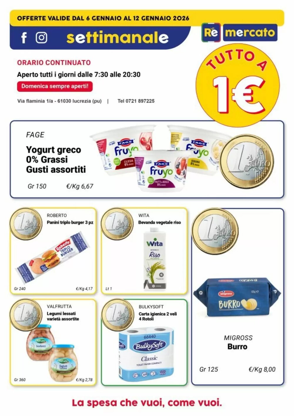 Volantino promozionale Re Mercato Lucrezia  valide dal 06/01/2026 - Pagina 1.