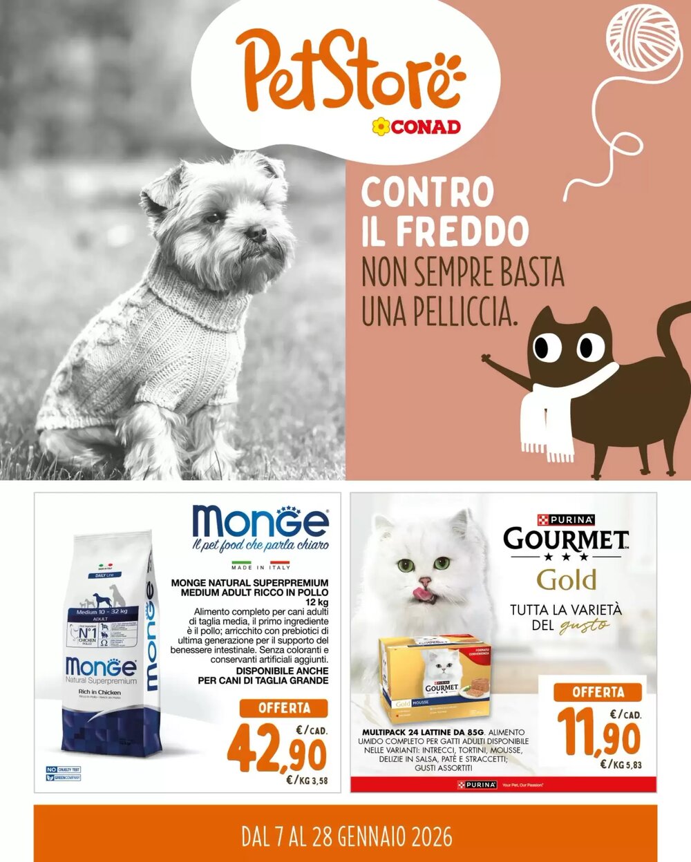 Volantino promozionale Pet Store Conad  valide dal 07/01/2026 - Pagina 1.