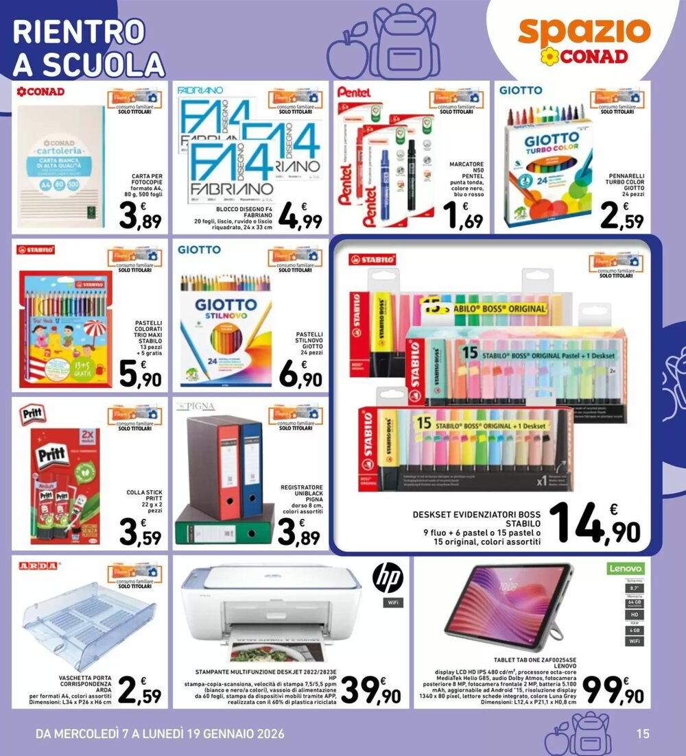Volantino promozionale Spazio Conad  valide dal 07/01/2026 - Pagina 15.