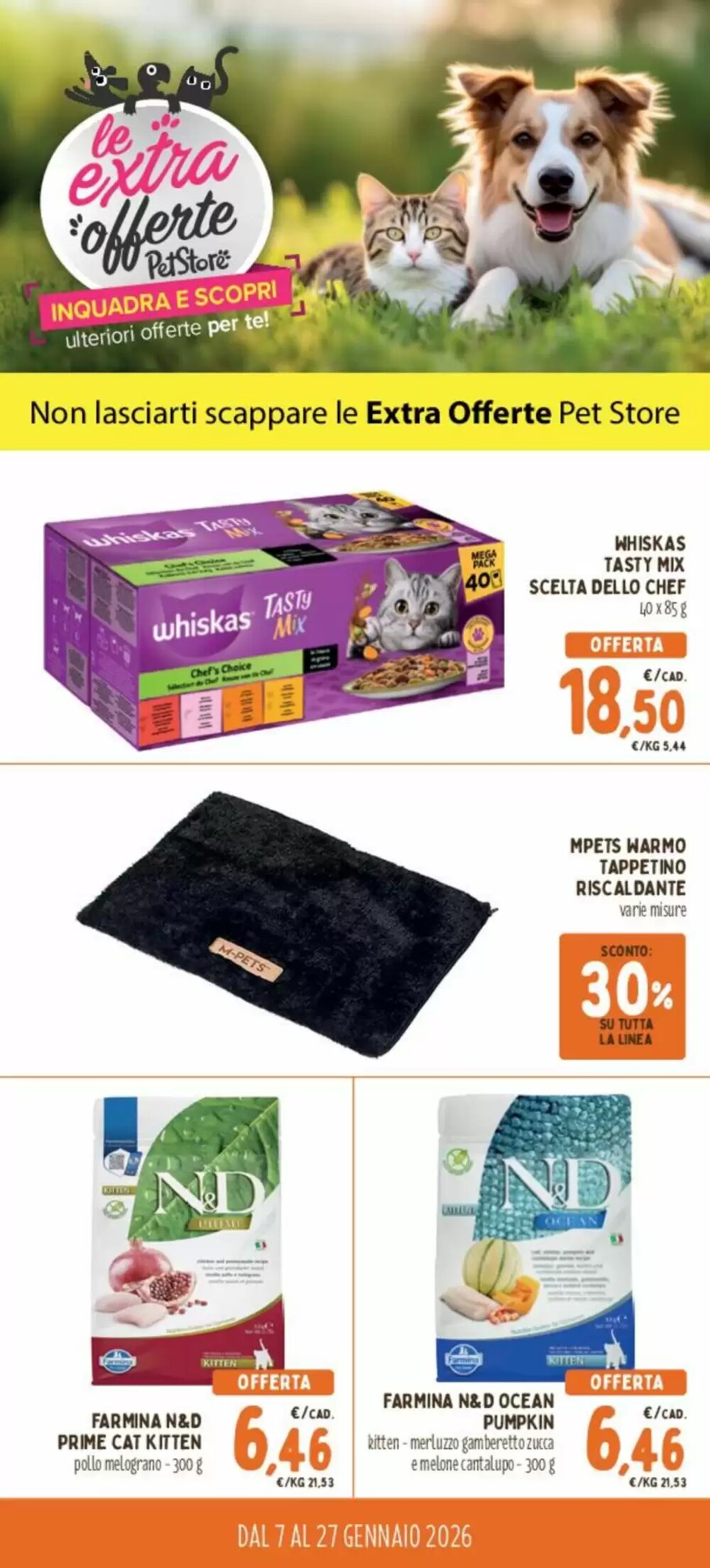 Volantino promozionale Pet Store Conad  valide dal 07/01/2026 - Pagina 1.