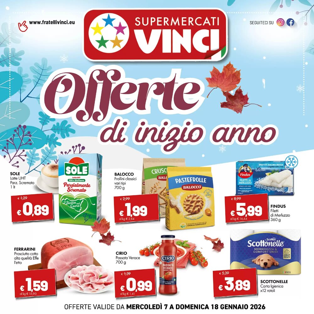 Volantino promozionale Supermercati Vinci  valide dal 07/01/2026 - Pagina 1.