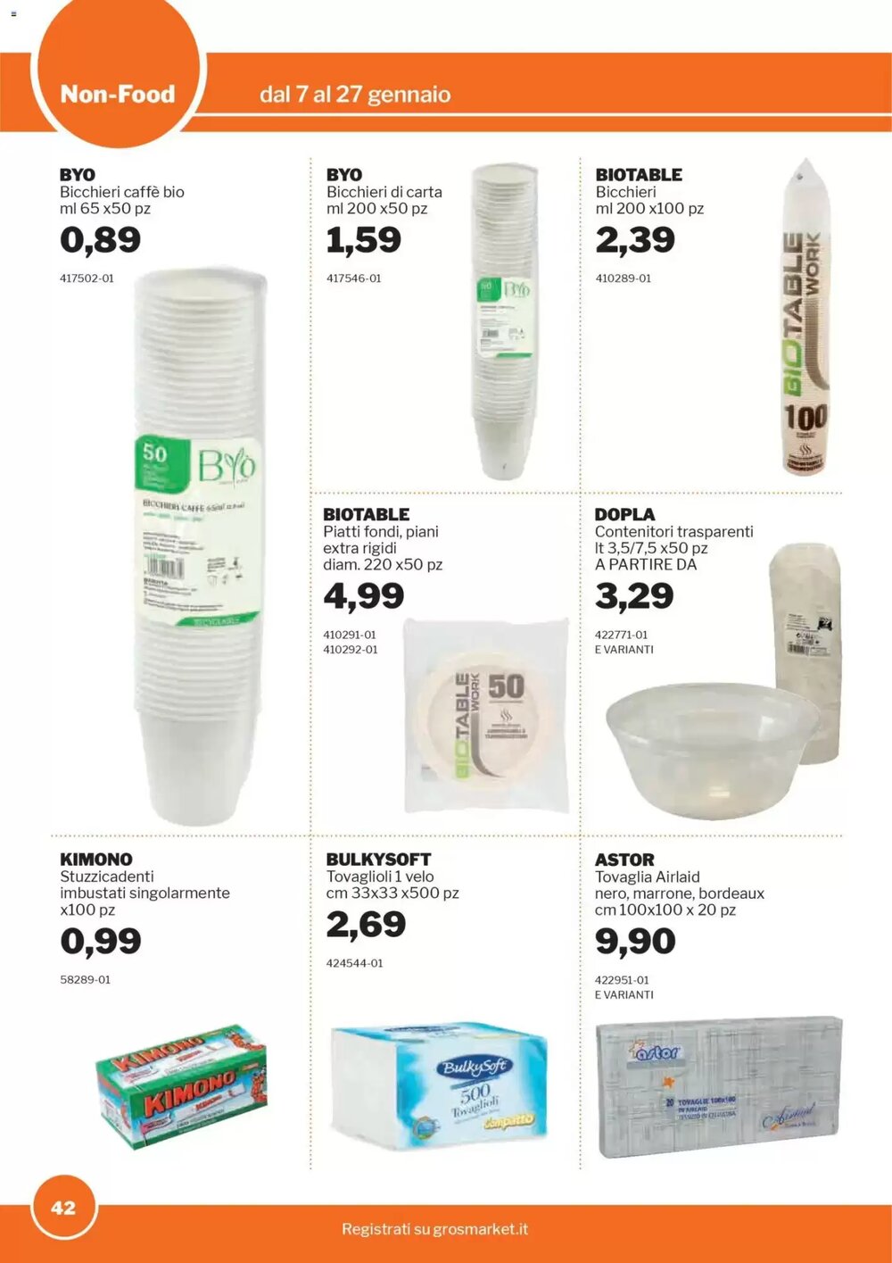 Volantino promozionale GrosMarket  valide dal 07/01/2026 - Pagina 42.
