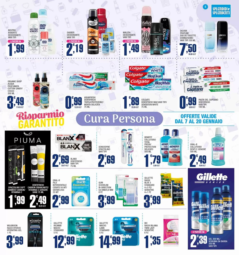 Volantino promozionale Splendidi e Splendenti  valide dal 07/01/2026 - Pagina 4.