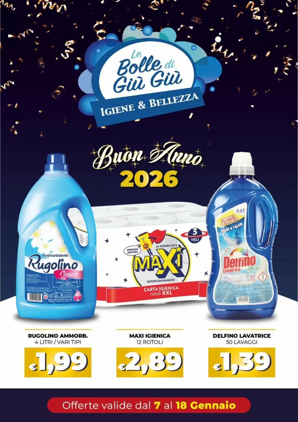 Volantino promozionale Le Bolle di Giù Giù  valide dal 07/01/2026 - Pagina 1.