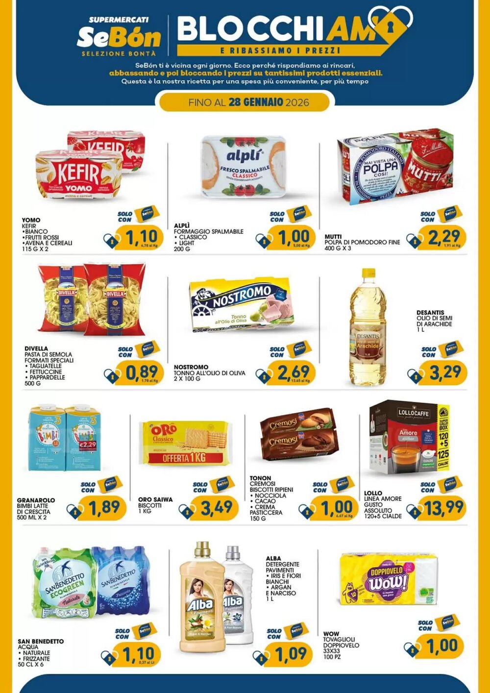 Volantino promozionale SeBón Supermercati  valide dal 07/01/2026 - Pagina 1.
