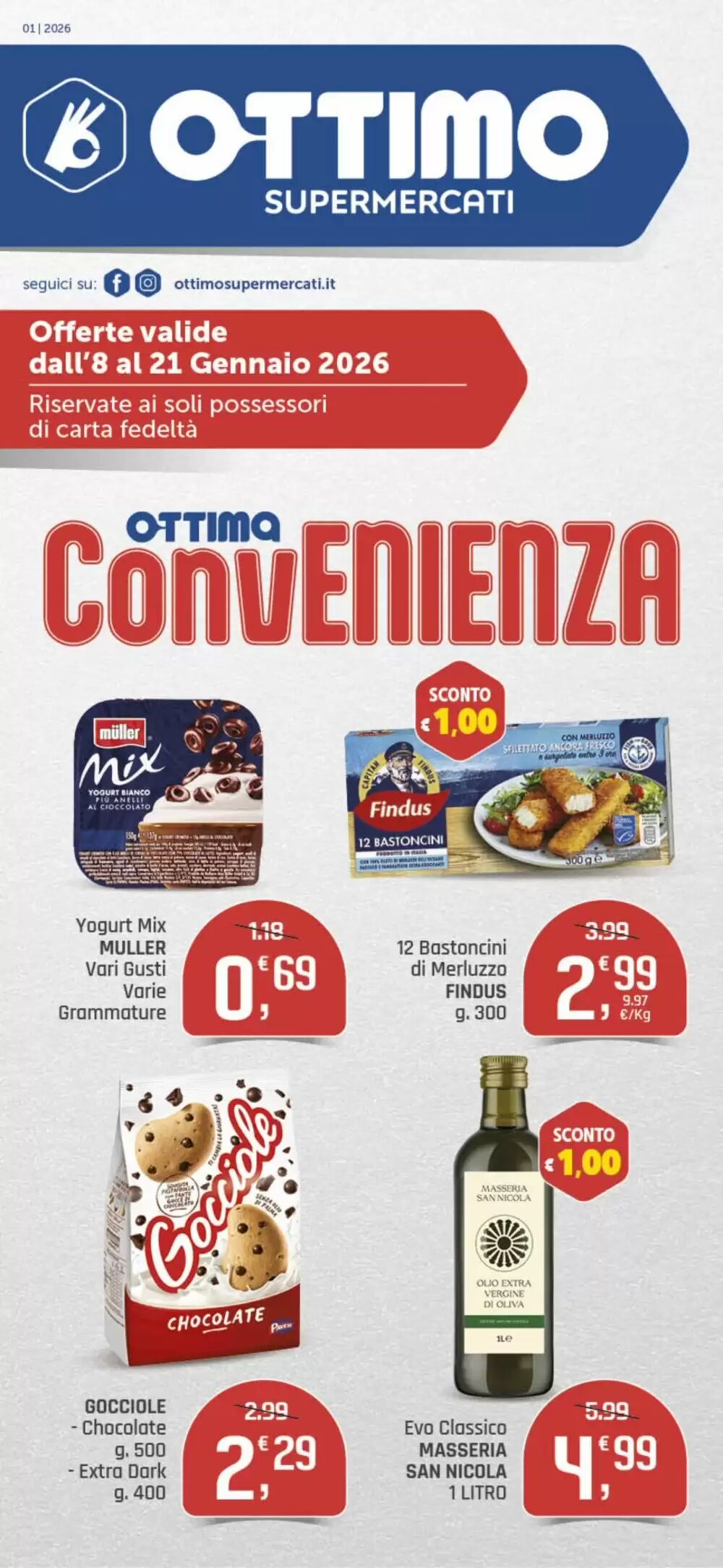 Volantino promozionale Ottimo Market  valide dal 08/01/2026 - Pagina 1.
