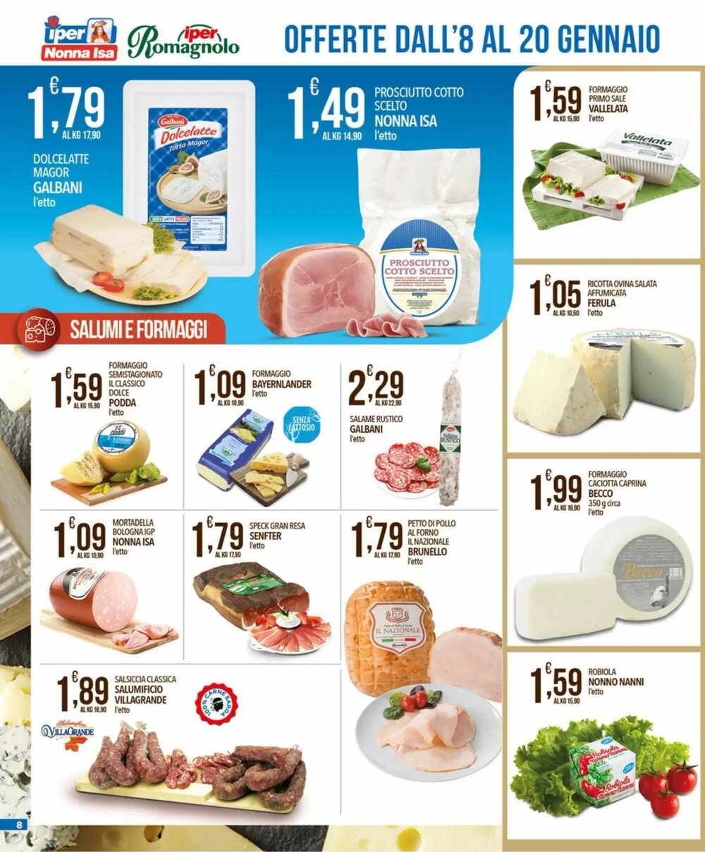 Volantino promozionale Iper Romagnolo  valide dal 08/01/2026 - Pagina 8.