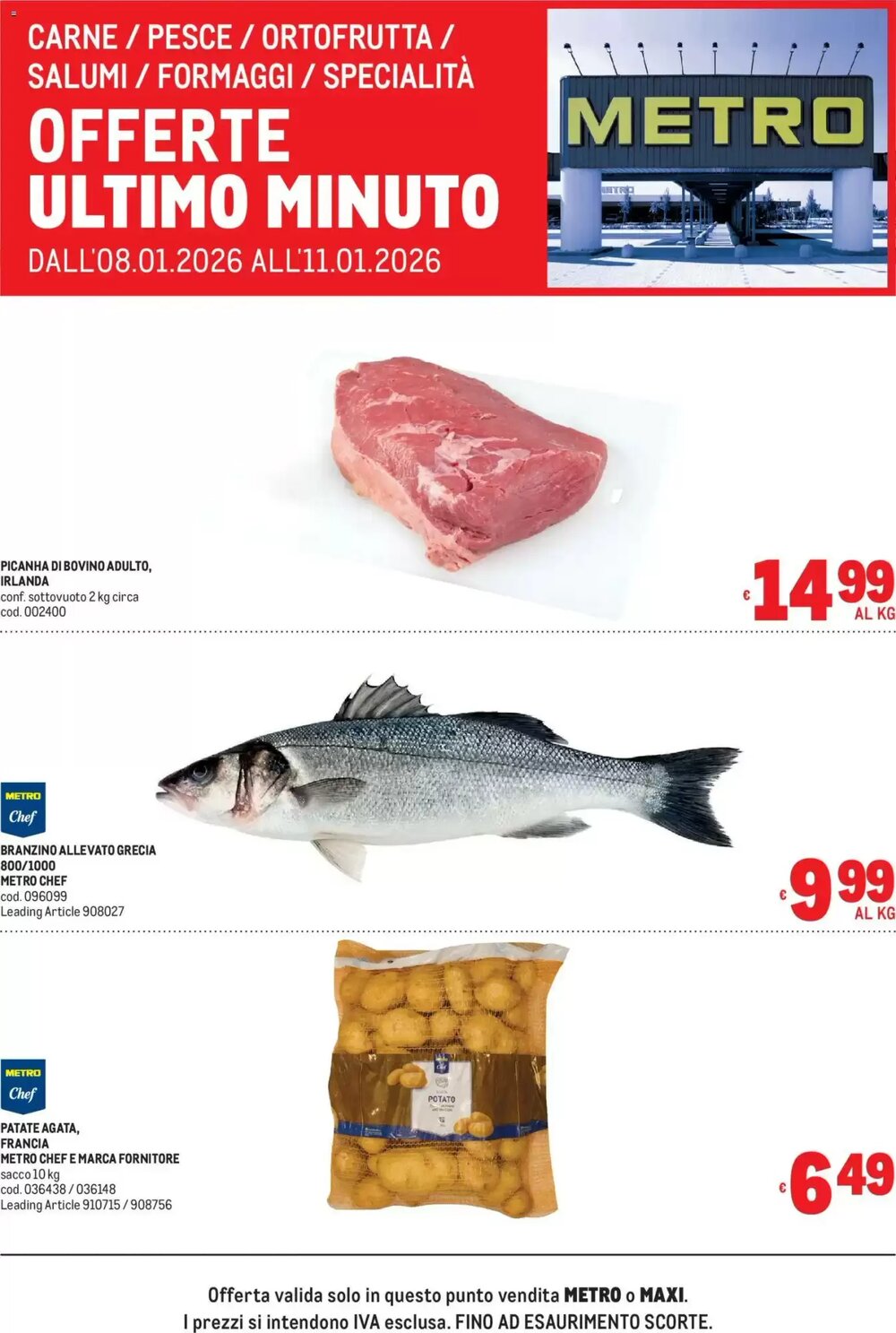 Volantino promozionale Metro  valide dal 08/01/2026 - Pagina 1.