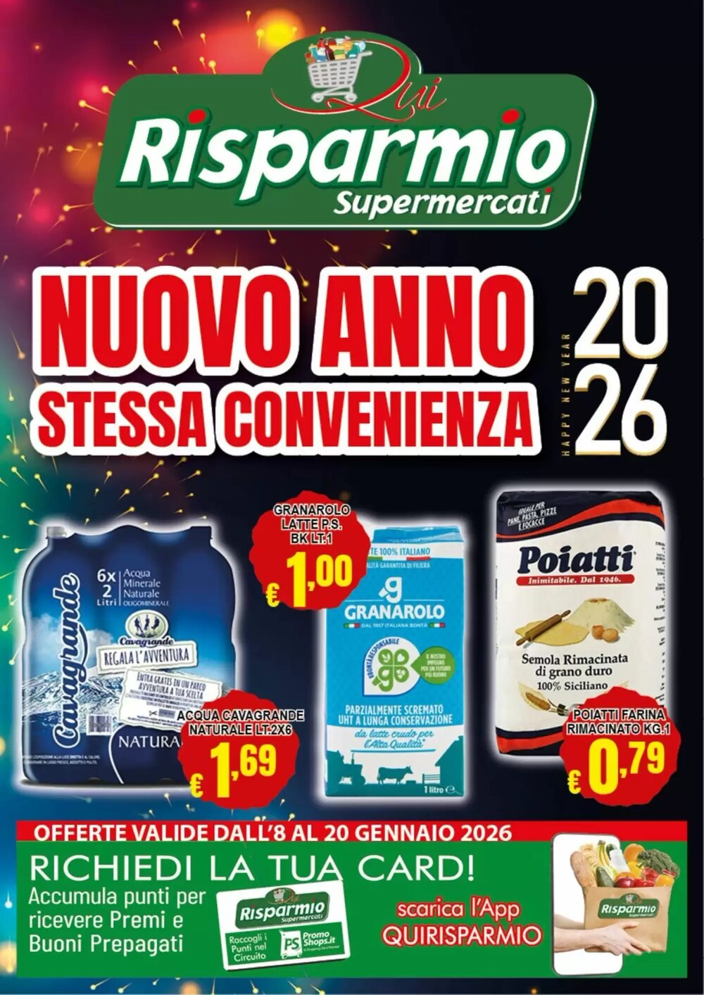 Volantino promozionale Risparmio Supermercati  valide dal 08/01/2026 - Pagina 1.
