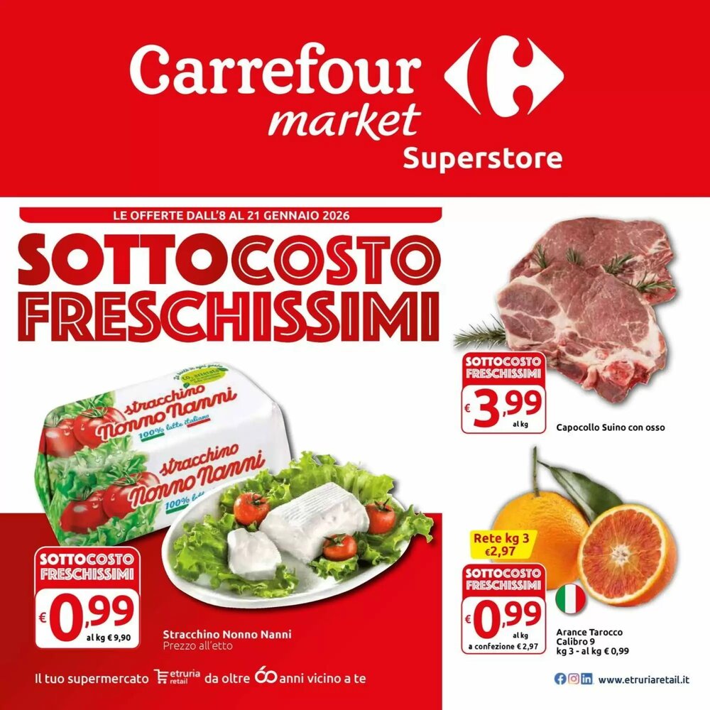 Volantino promozionale Carrefour Market  valide dal 08/01/2026 - Pagina 1.