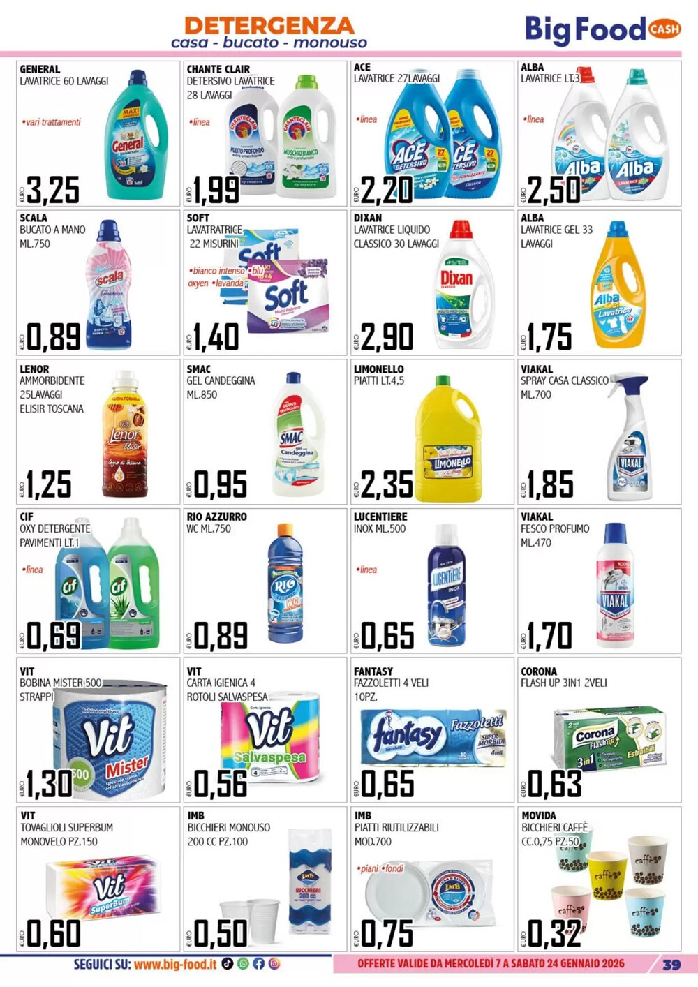 Volantino promozionale Big Food  valide dal 08/01/2026 - Pagina 39.