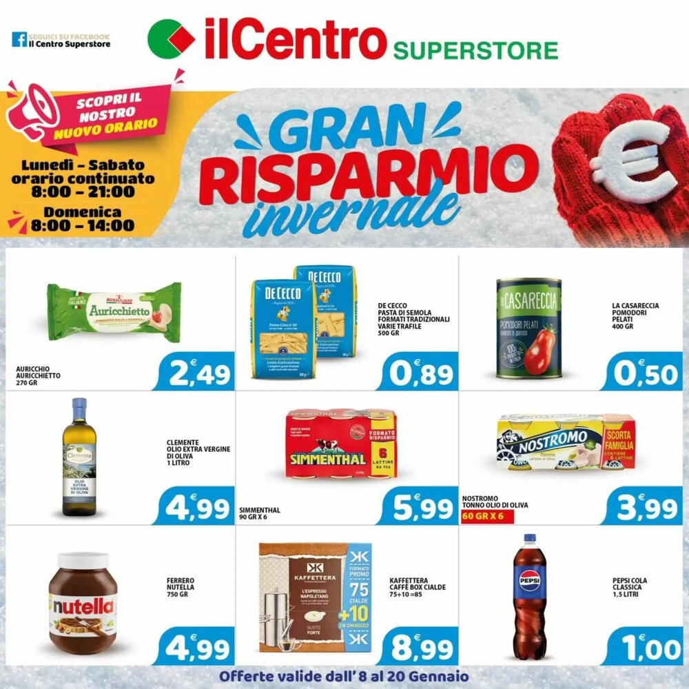 Volantino promozionale Il Centro Superstore  valide dal 08/01/2026 - Pagina 1.