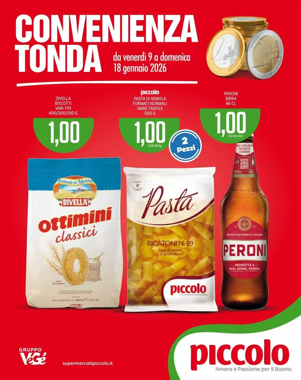 Volantino promozionale Supermercati Piccolo  valide dal 09/01/2026 - Pagina 1.