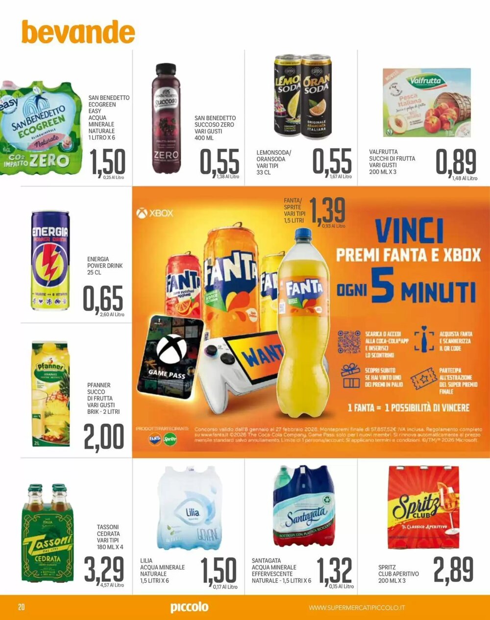 Volantino promozionale Supermercati Piccolo  valide dal 09/01/2026 - Pagina 20.