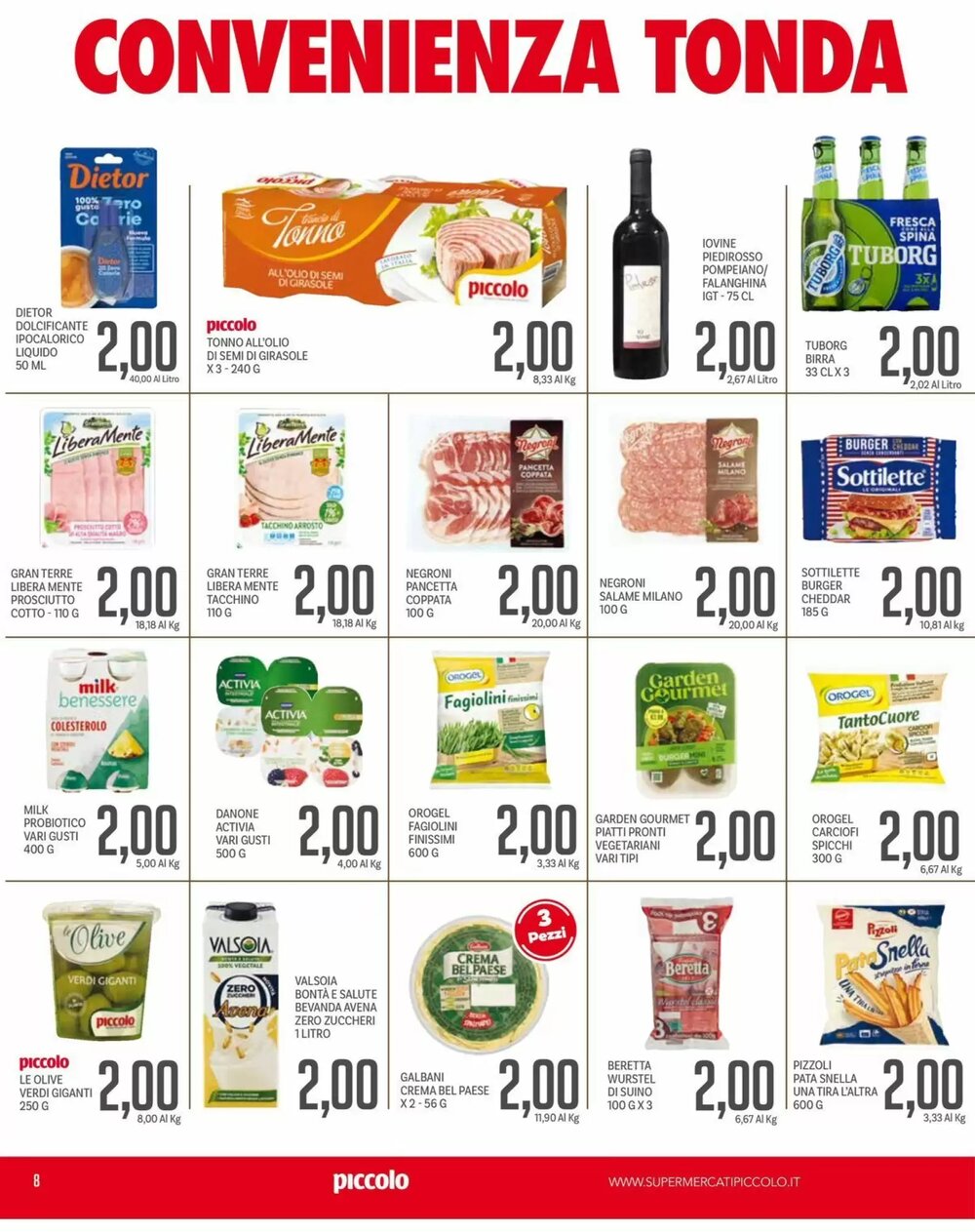 Volantino promozionale Supermercati Piccolo  valide dal 09/01/2026 - Pagina 8.